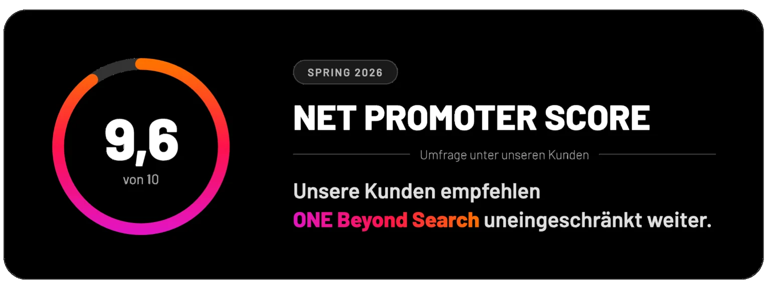 ONE Beyond Search NPS Umfrage Weiterempfehlung