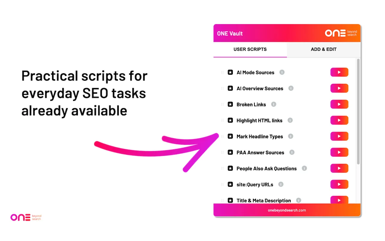 ONE Vault Extension Info
