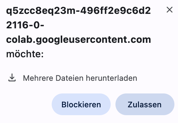 Screenshot Pop-up Colab